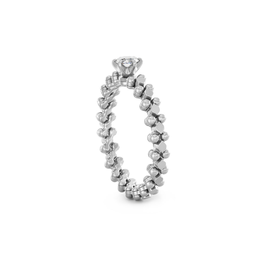 Serafino Consoli Brevetto Solitaire Multi-Size Ring - RMS SL WD 050 3N2 WG (WG) aus Weißgold mit Diamant