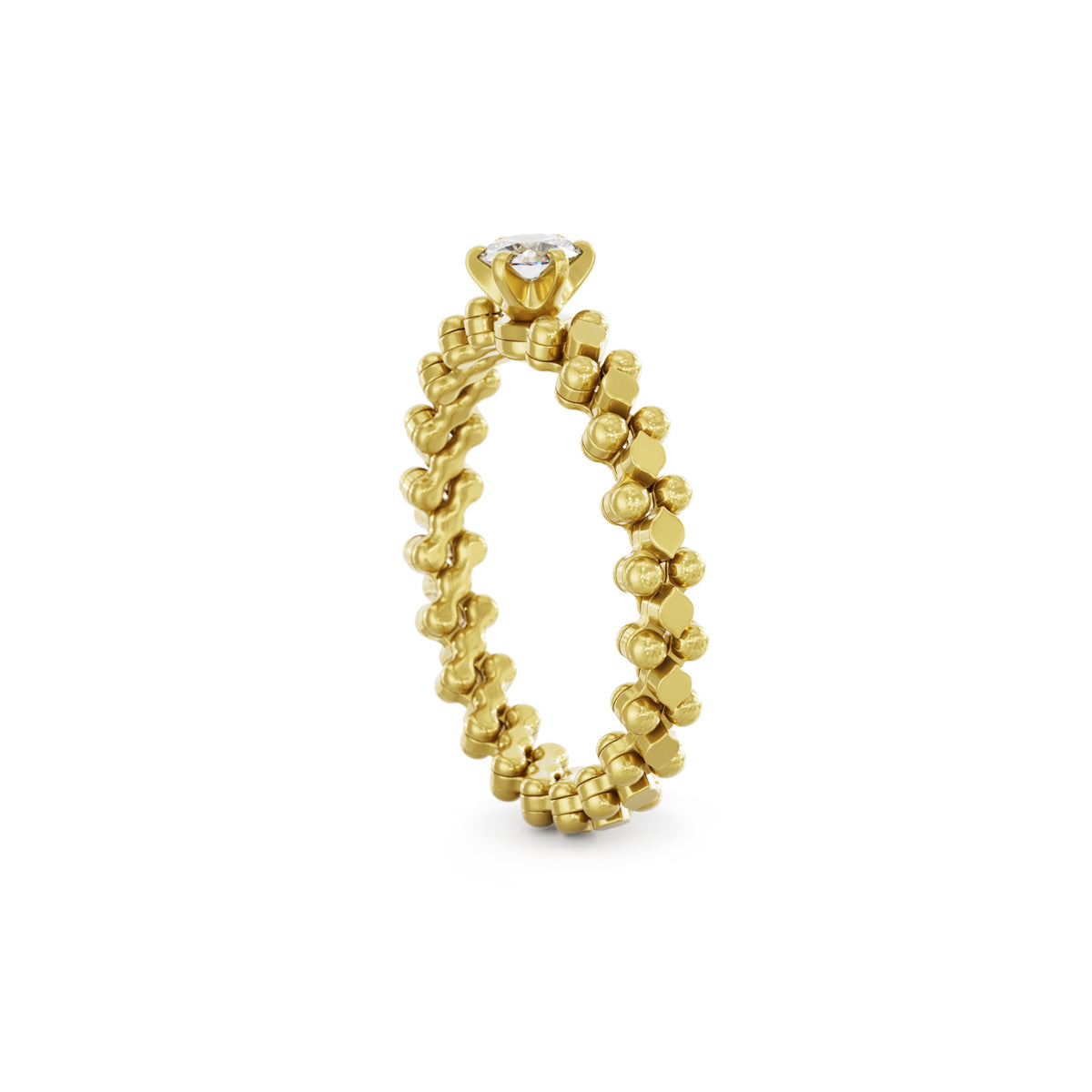 Serafino Consoli Brevetto Solitaire Multi-Size Ring - RMS SL WD 050 3N2 YG (YG) aus Gelbgold mit Diamant