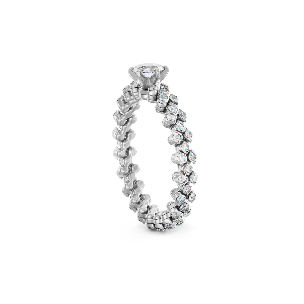 Serafino Consoli Brevetto Solitaire Multi-Size Ring - RMS SL WD 075 3F2 WG WD (WD) aus Weißgold mit Diamant