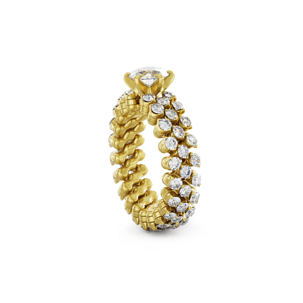 Serafino Consoli Brevetto Solitaire Multi-Size Ring - RMS SL WD 075 3F2 YG WD (WD) aus Gelbgold mit Diamant
