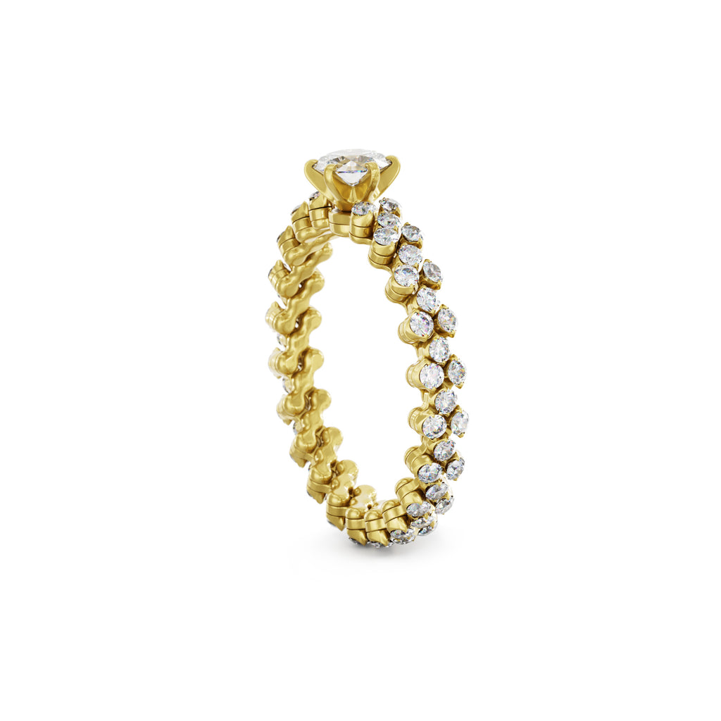 Serafino Consoli Brevetto Solitaire Multi-Size Ring - RMS SL WD 075 3F2 YG WD (WD) aus Gelbgold mit Diamant