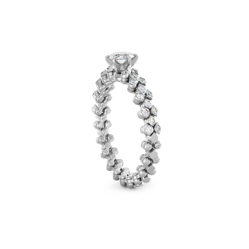 Serafino Consoli Brevetto Solitaire Multi-Size Ring - RMS SL WD 075 3H2 WG WD (WD) aus Weißgold mit Diamant