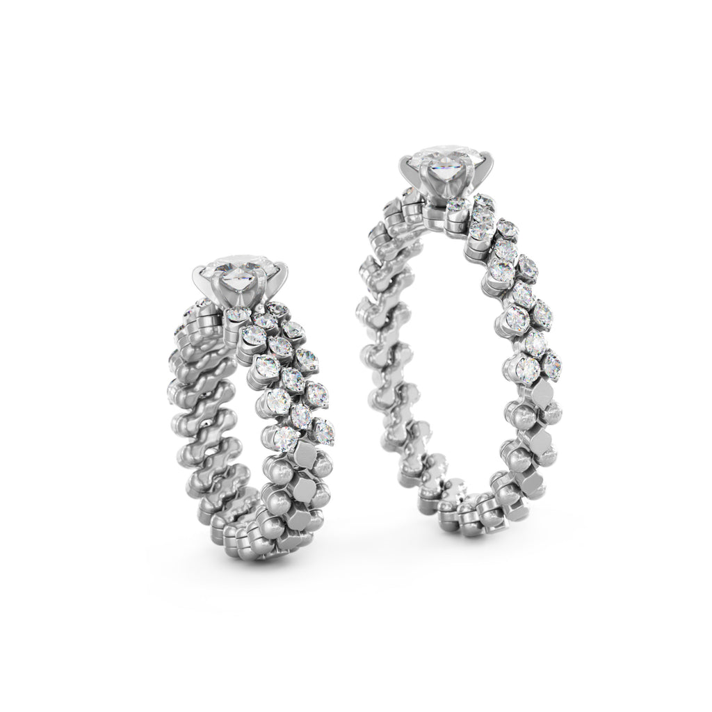 Serafino Consoli Brevetto Solitaire Multi-Size Ring - RMS SL WD 075 3H2 WG WD (WD) aus Weißgold mit Diamant