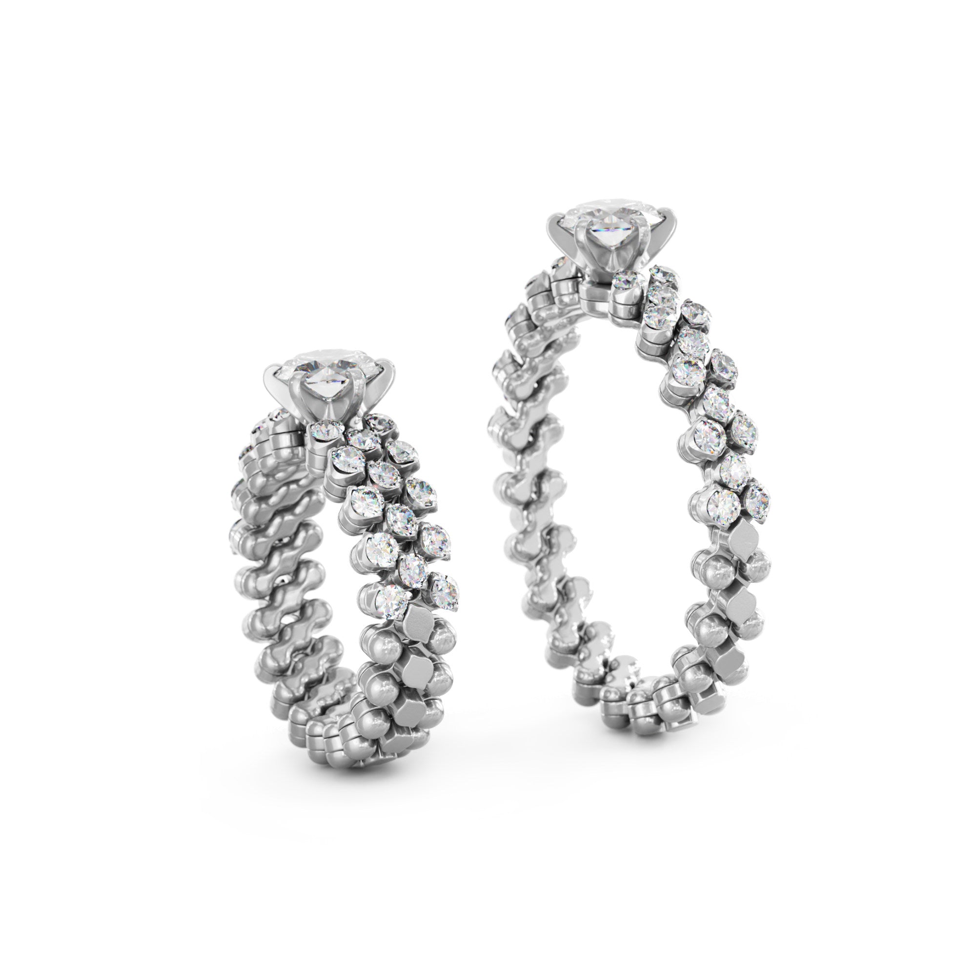 Serafino Consoli Brevetto Solitaire Multi-Size Ring - RMS SL WD 075 3H2 WG WD (WD) aus Weißgold mit Diamant