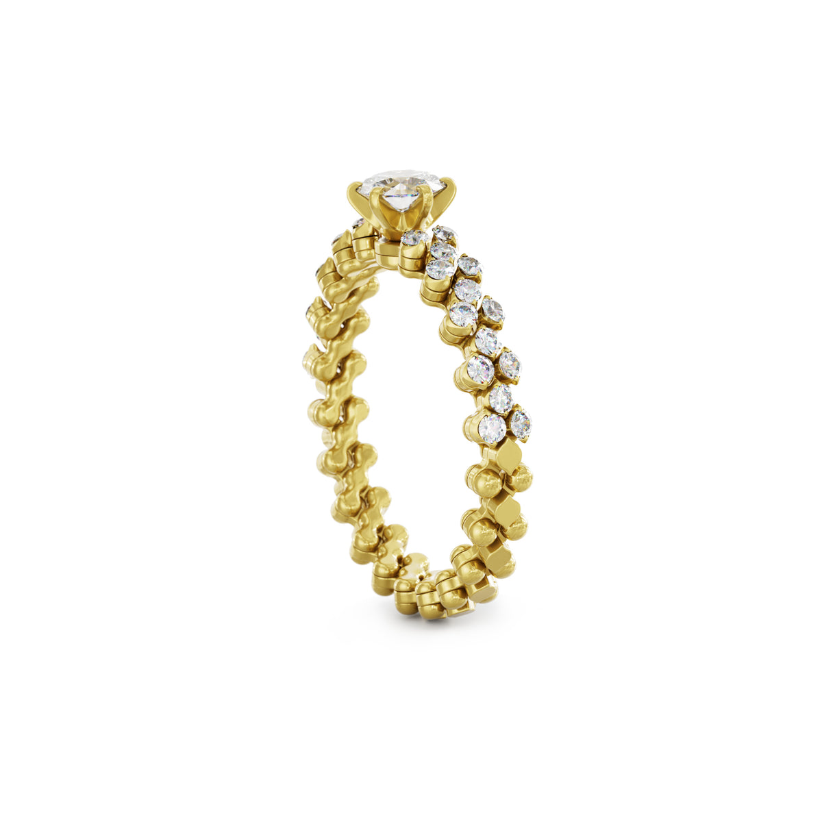 Serafino Consoli Brevetto Solitaire Multi-Size Ring - RMS SL WD 075 3H2 YG WD (WD) aus Gelbgold mit Diamant