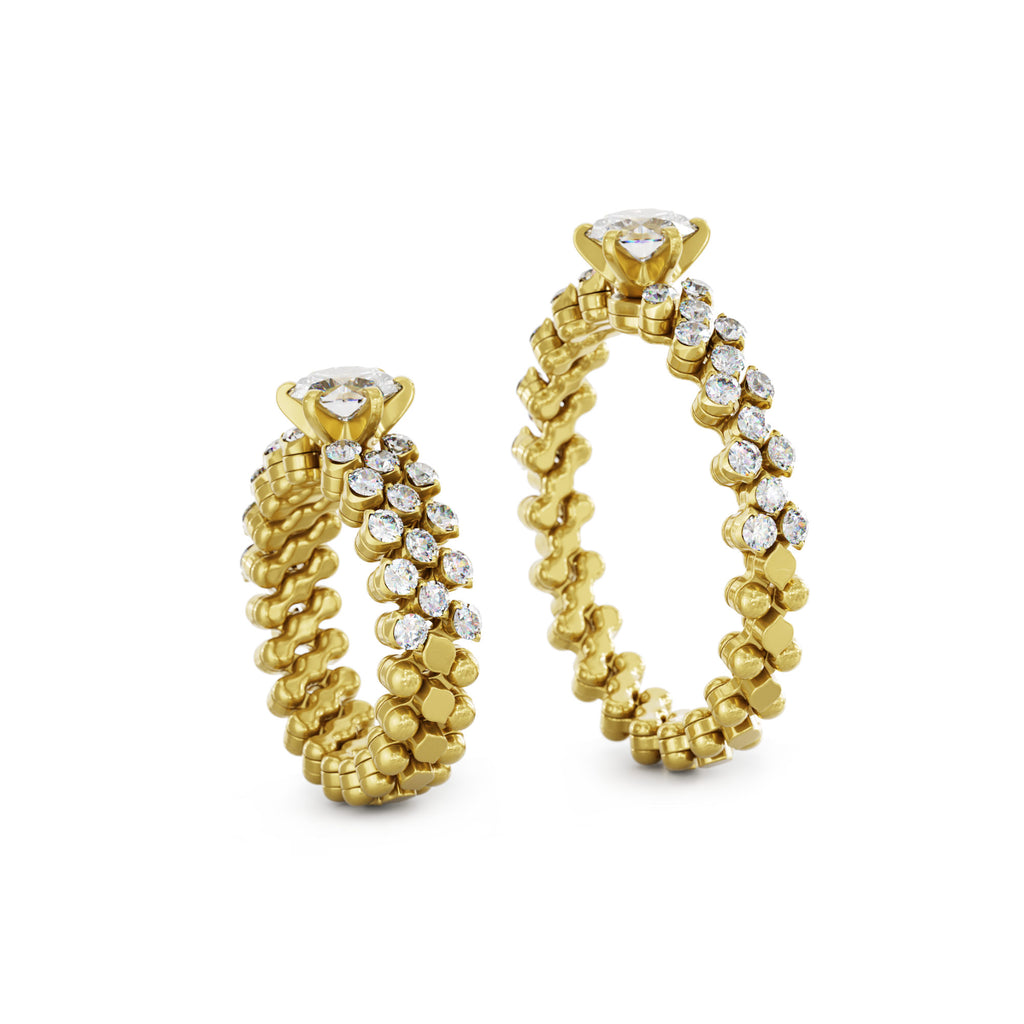 Serafino Consoli Brevetto Solitaire Multi-Size Ring - RMS SL WD 075 3H2 YG WD (WD) aus Gelbgold mit Diamant