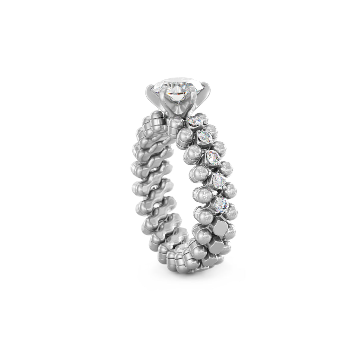 Serafino Consoli Brevetto Solitaire Multi-Size Ring - RMS SL WD 075 3HM2 WG WD (WD) aus Weißgold mit Diamant