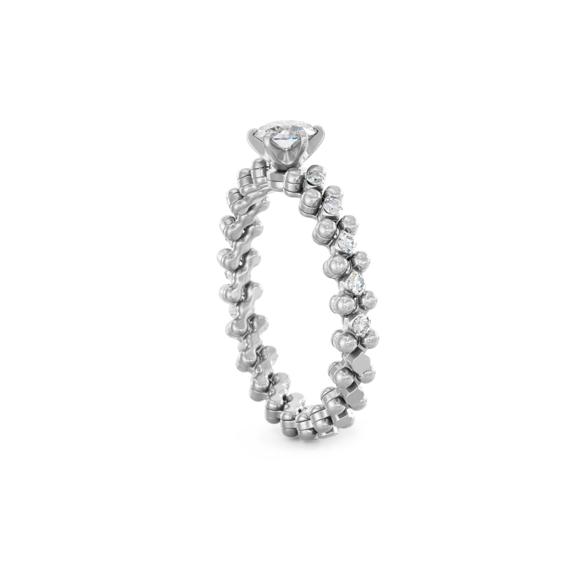 Serafino Consoli Brevetto Solitaire Multi-Size Ring - RMS SL WD 075 3HM2 WG WD (WD) aus Weißgold mit Diamant