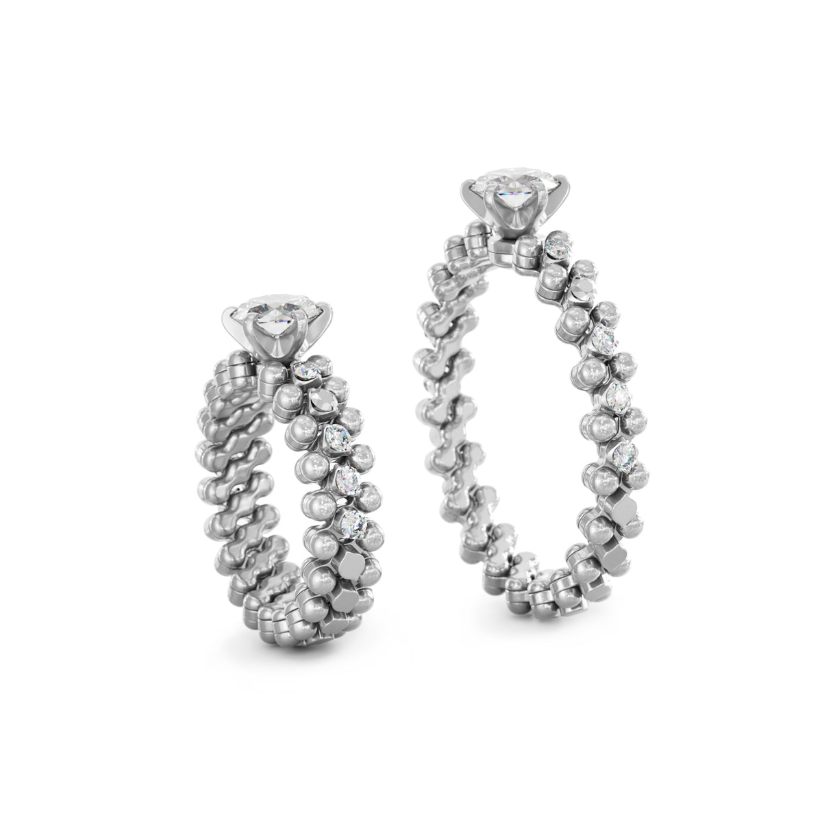 Serafino Consoli Brevetto Solitaire Multi-Size Ring - RMS SL WD 075 3HM2 WG WD (WD) aus Weißgold mit Diamant