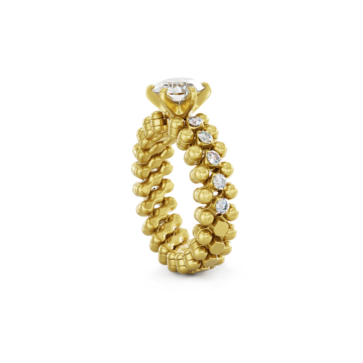 Serafino Consoli Brevetto Solitaire Multi-Size Ring - RMS SL WD 075 3HM2 YG WD (WD) aus Gelbgold mit Diamant