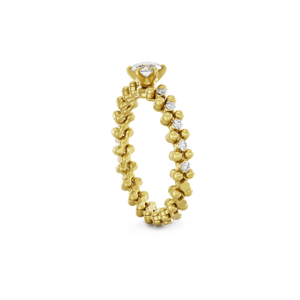 Serafino Consoli Brevetto Solitaire Multi-Size Ring - RMS SL WD 075 3HM2 YG WD (WD) aus Gelbgold mit Diamant