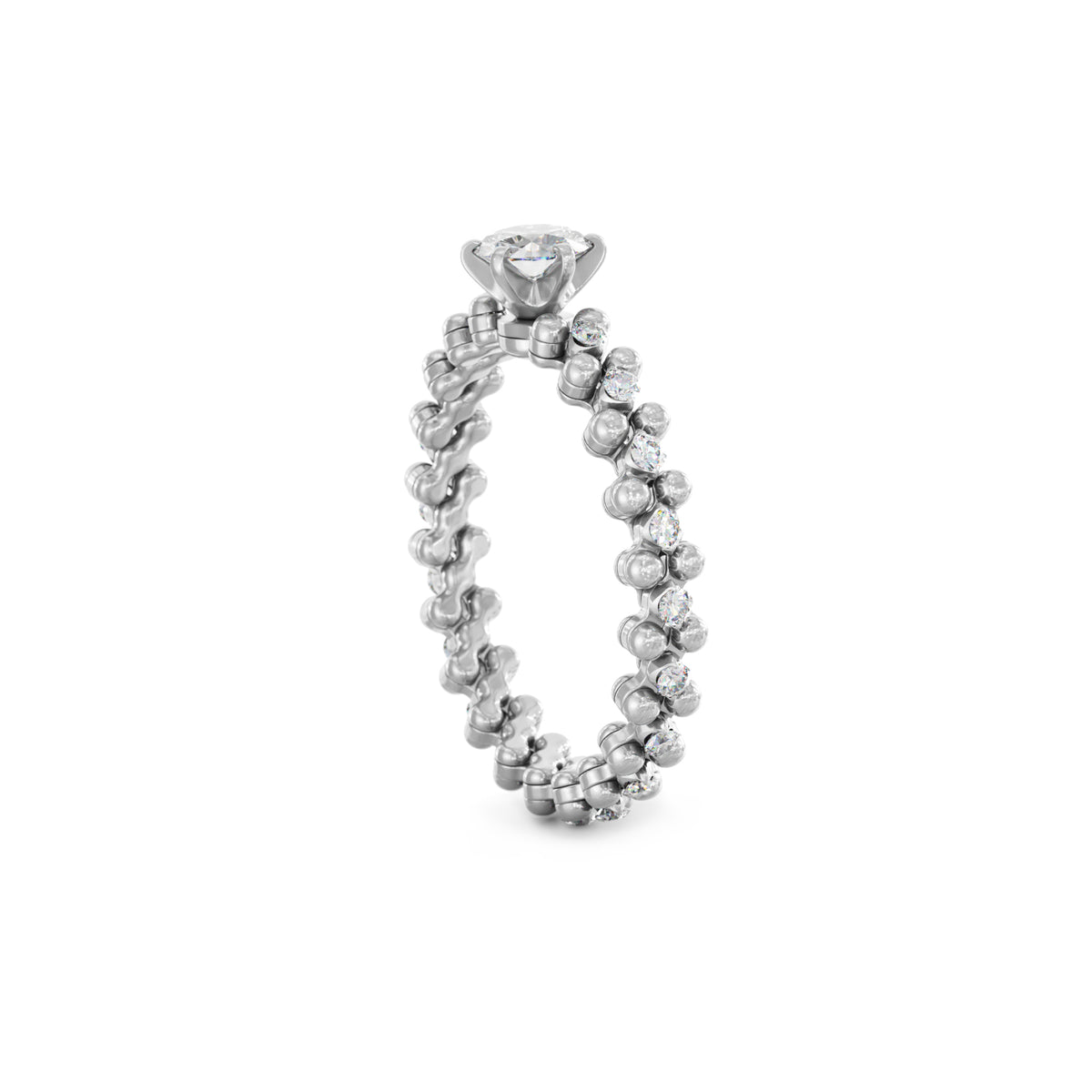Serafino Consoli Brevetto Solitaire Multi-Size Ring - RMS SL WD 075 3M2 WG WD (WD) aus Weißgold mit Diamant