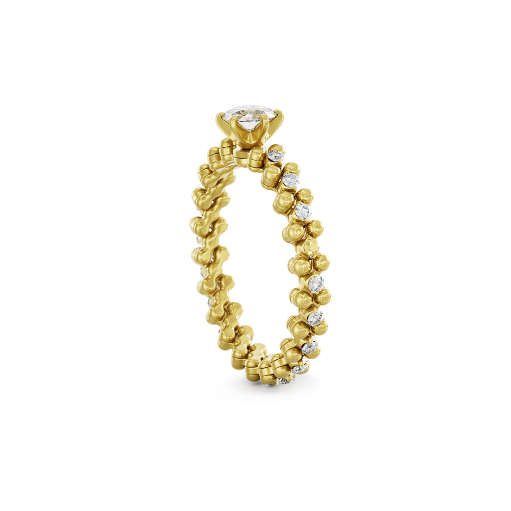 Serafino Consoli Brevetto Solitaire Multi-Size Ring - RMS SL WD 075 3M2 YG WD (WD) aus Gelbgold mit Diamant