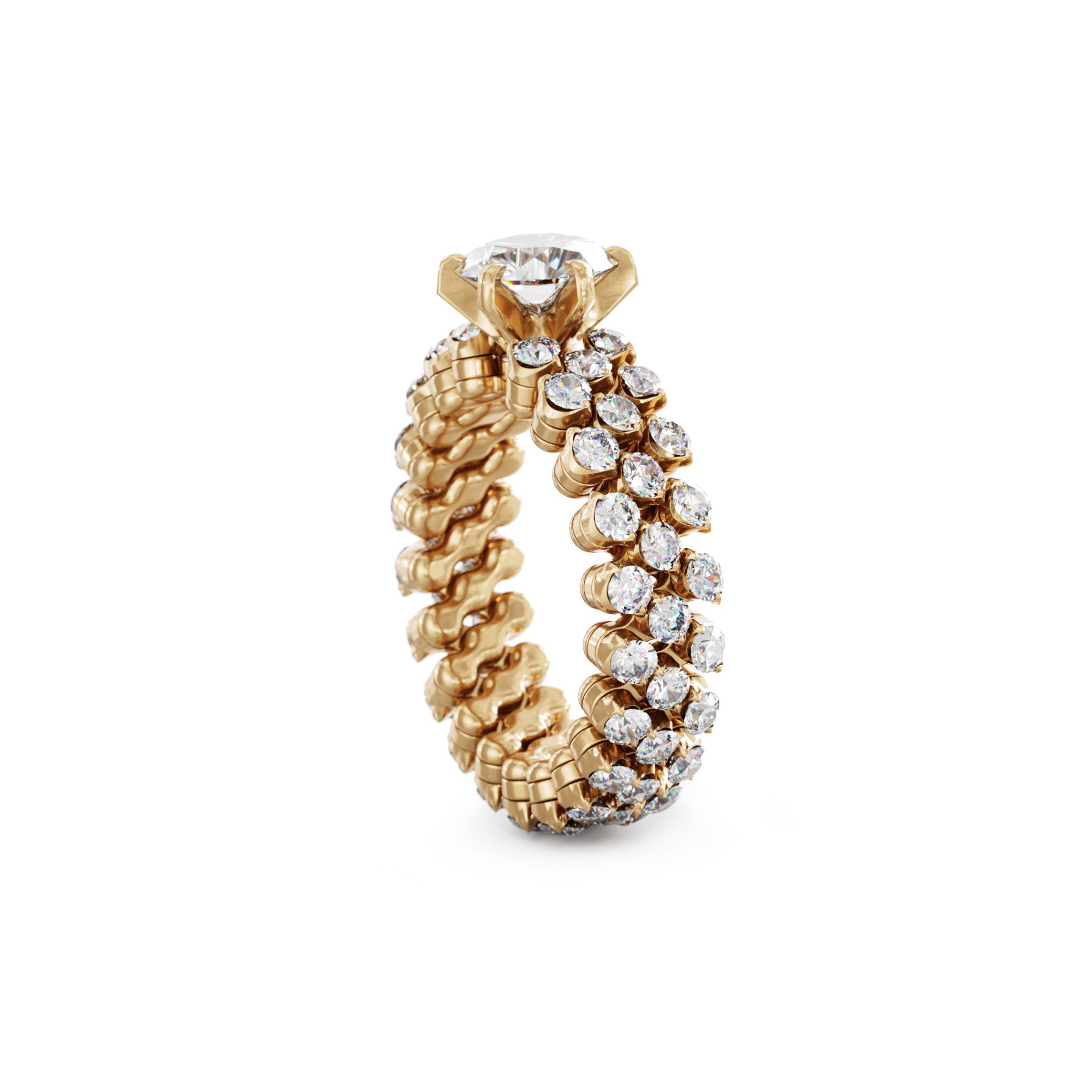 Serafino Consoli Brevetto Solitaire Multi-Size Ring - RMS SL WD 100 3F2 RG WD (WD) aus Roségold mit Diamant