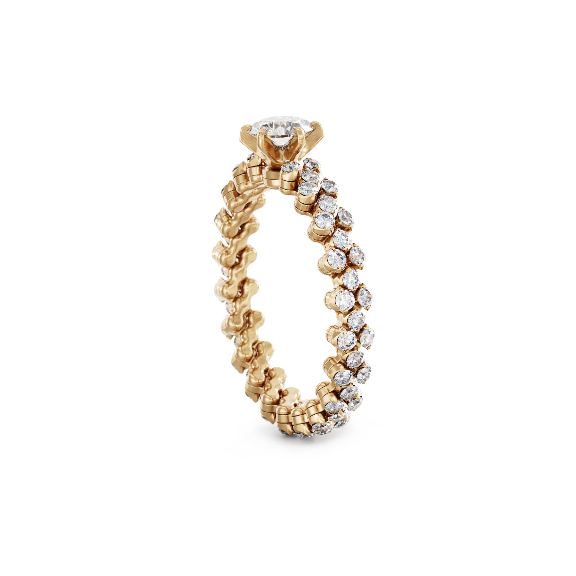 Serafino Consoli Brevetto Solitaire Multi-Size Ring - RMS SL WD 100 3F2 RG WD (WD) aus Roségold mit Diamant