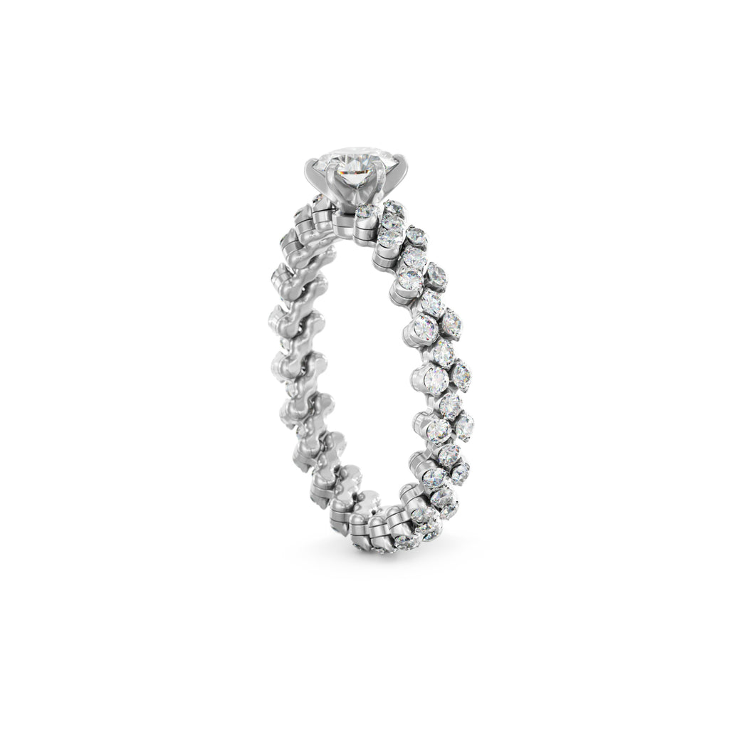 Serafino Consoli Brevetto Solitaire Multi-Size Ring - RMS SL WD 100 3F2 WG WD (WD) aus Weißgold mit Diamant