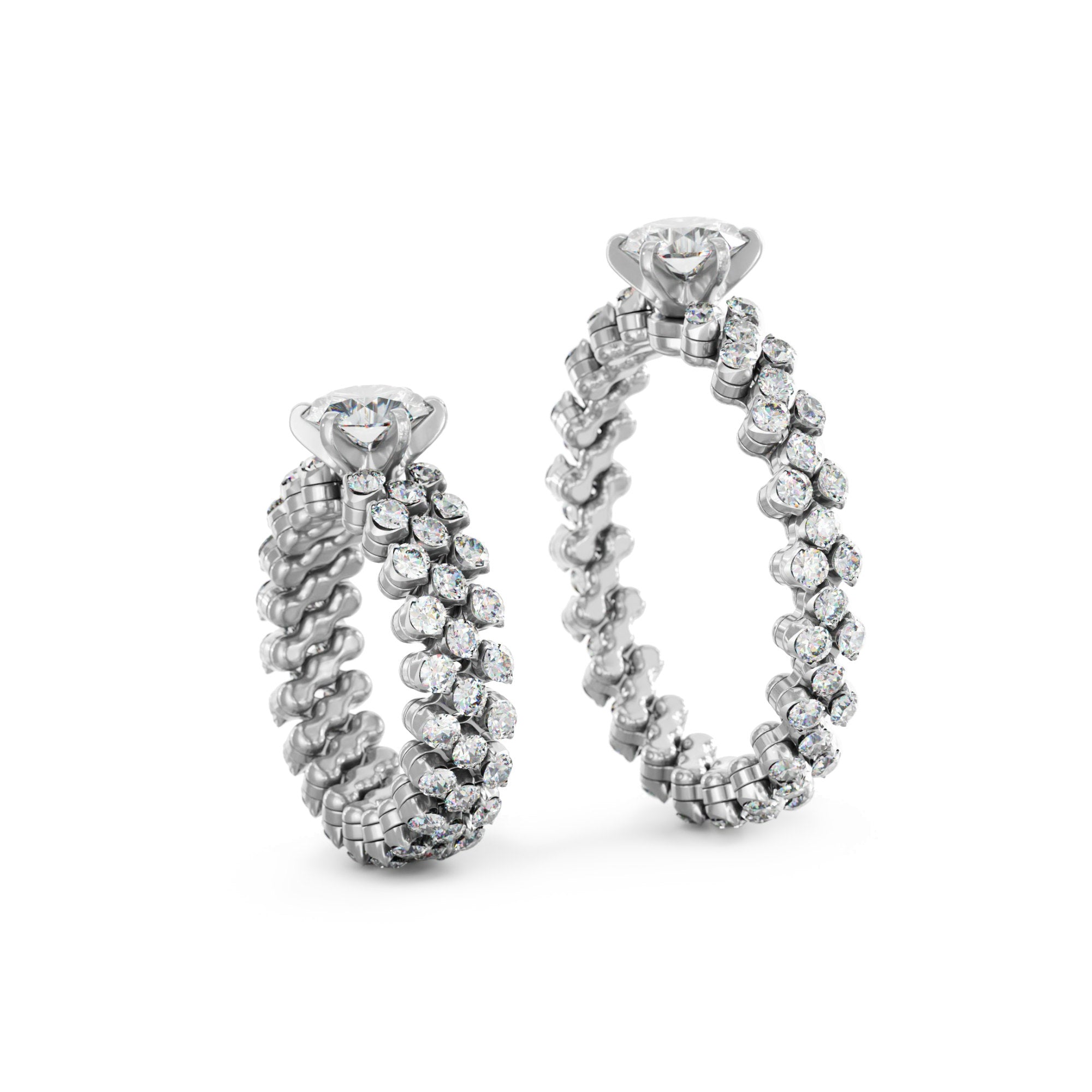 Serafino Consoli Brevetto Solitaire Multi-Size Ring - RMS SL WD 100 3F2 WG WD (WD) aus Weißgold mit Diamant