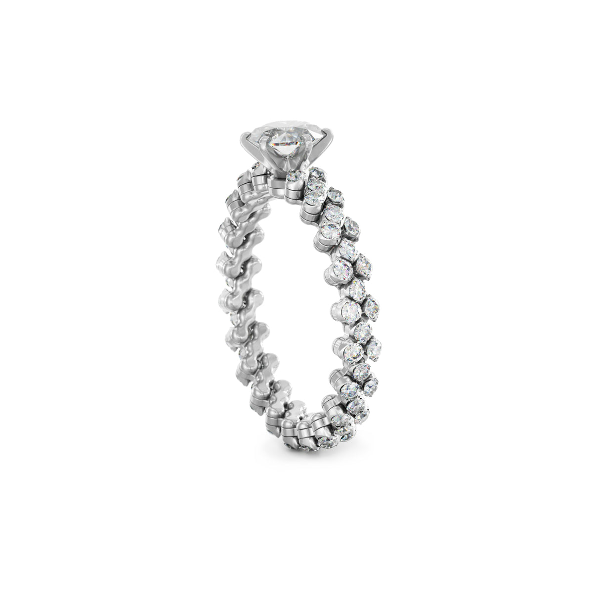 Serafino Consoli Brevetto Solitaire Multi-Size Ring - RMS SL WD 125 3F2 WG WD (WD) aus Weißgold mit Diamant