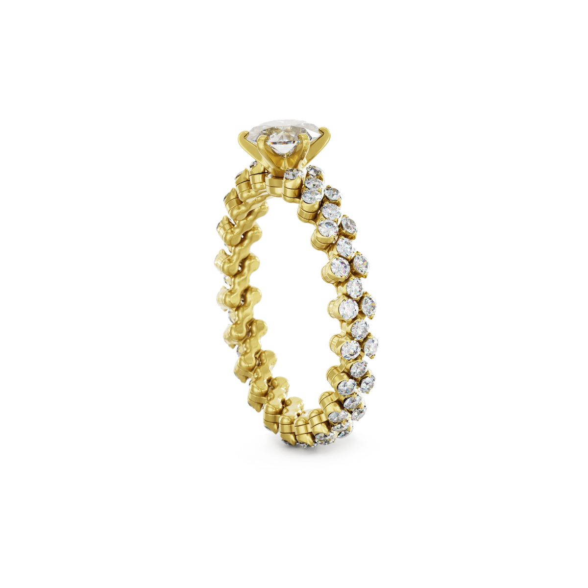 Serafino Consoli Brevetto Solitaire Multi-Size Ring - RMS SL WD 125 3F2 YG WD (WD) aus Gelbgold mit Diamant