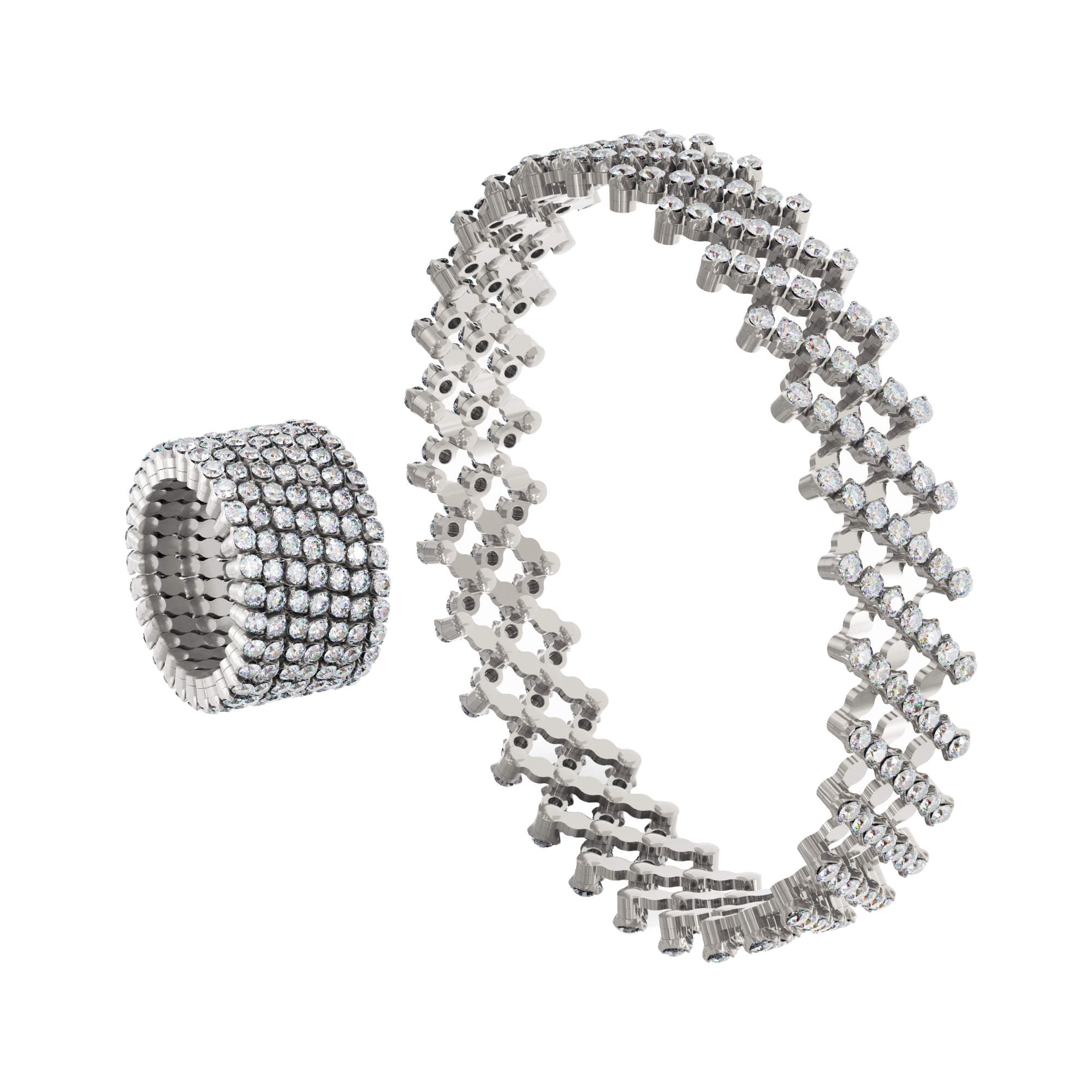 Serafino Consoli Serafino Multi-Size-Ring und Armband - S.RB 7F2 WG WD (WD) aus Weißgold mit Diamant