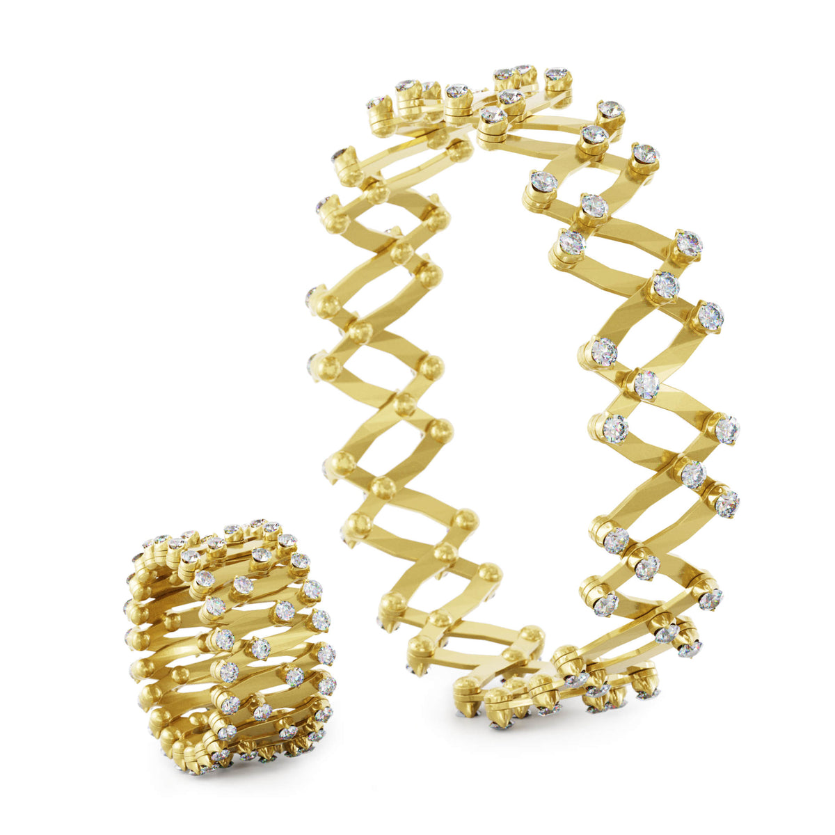 Serafino Consoli Serafino Multi-Size Ring und Armreif - S.RB 1492 F4 YG WD (WD) aus Gelbgold mit Diamant