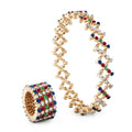 Serafino Consoli Serafino Multi-Size Ring und Armreif - S.RB 5FI4 RG WD BS R T MC (MC) aus Roségold mit Diamant, Rubin, Saphir und Tsavorit