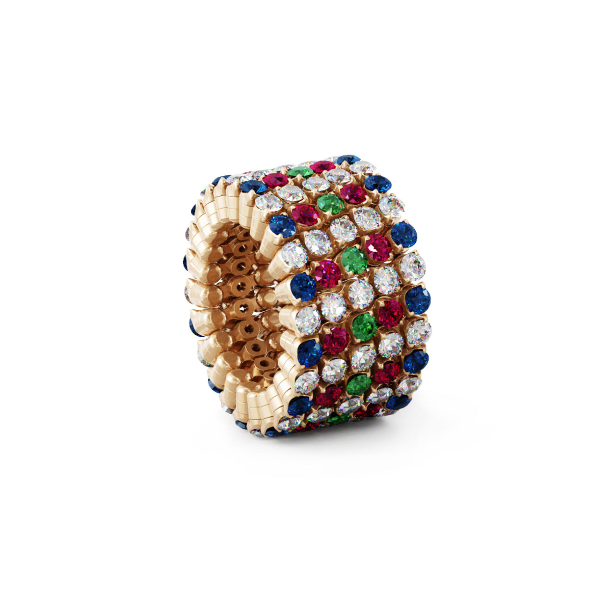 Serafino Consoli Serafino Multi-Size Ring und Armreif - S.RB 5FI4 RG WD BS R T MC (MC) aus Roségold mit Diamant, Rubin, Saphir und Tsavorit