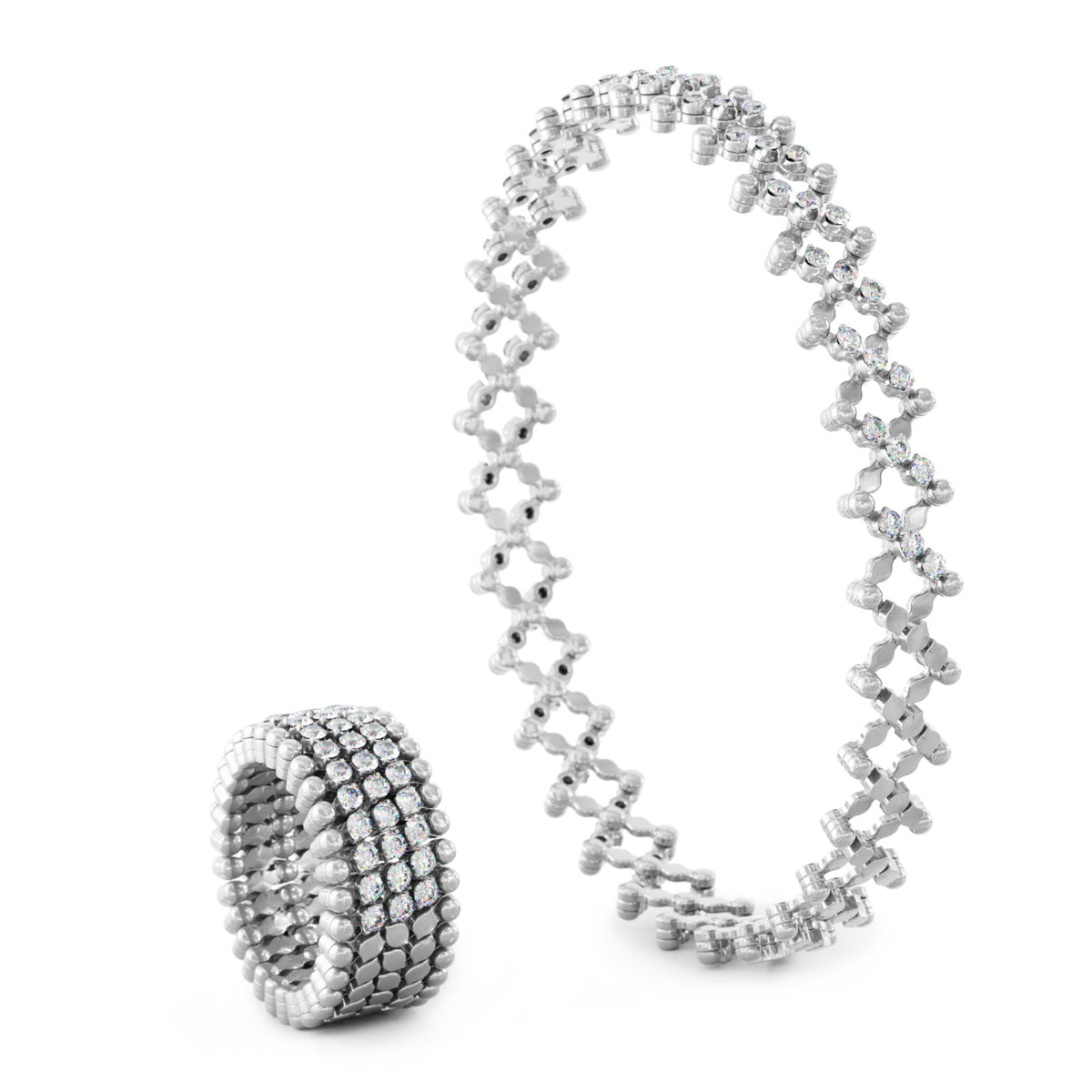 Serafino Consoli Serafino Multi-Size Ring und Armreif - S.RB 5HM2 WG WD (WD) aus Weißgold mit Diamant