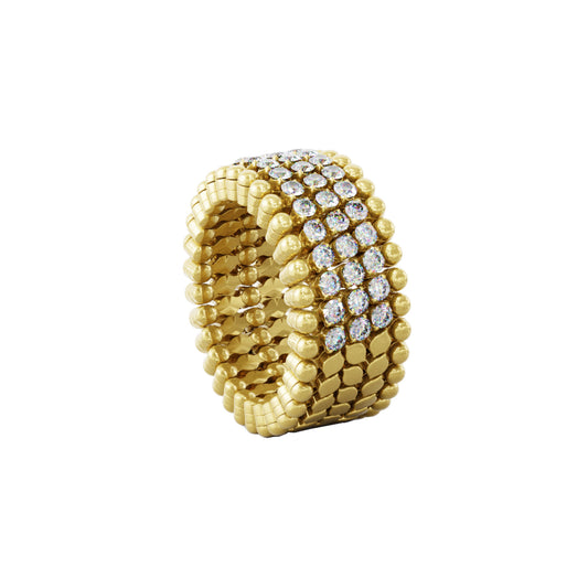 Serafino Multi-Size Ring und Armreif, Gelbgold • Diamant von Serafino Consoli (S.RB 5HM2 YG WD)