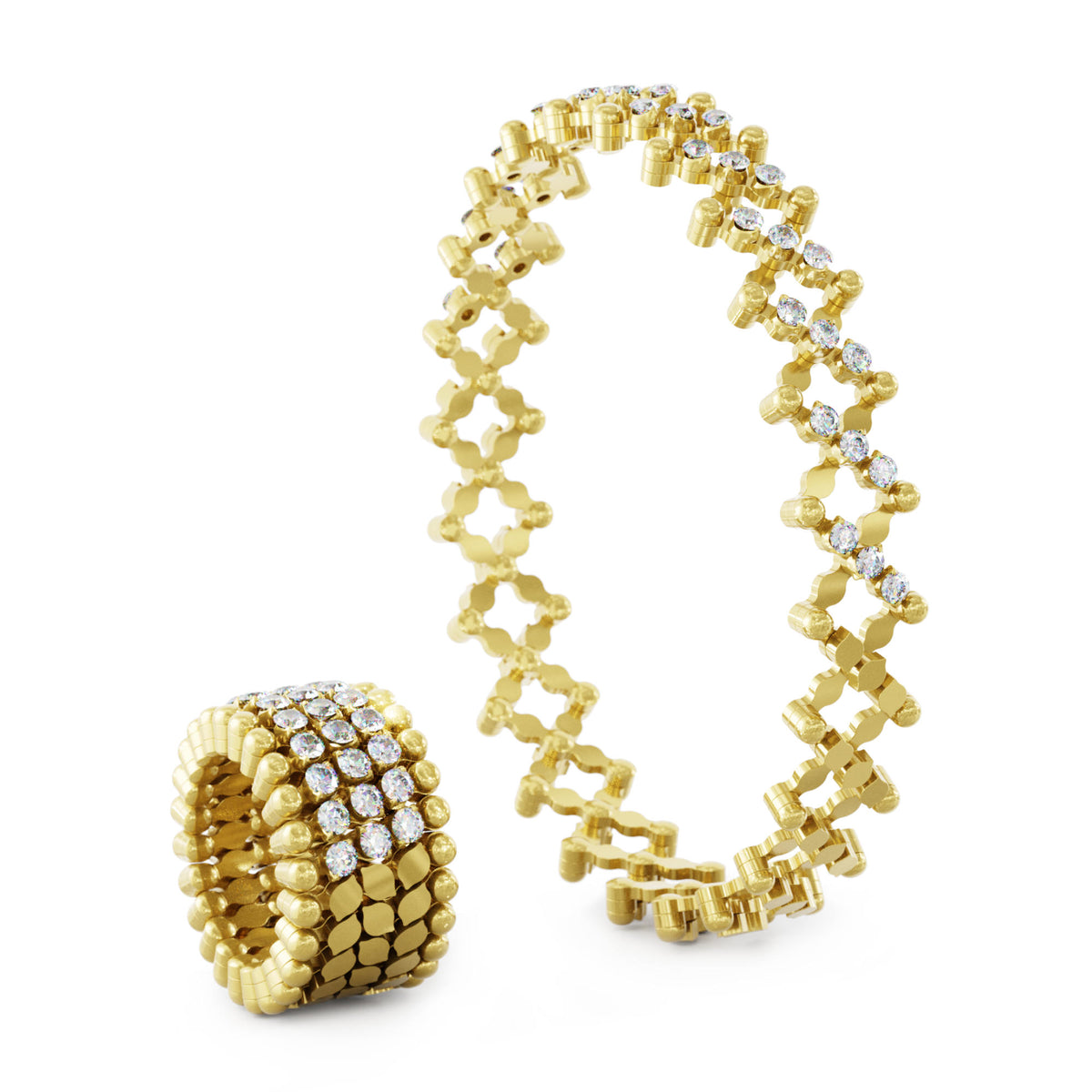 Serafino Consoli Serafino Multi-Size Ring und Armreif - S.RB 5HM4 YG WD (WD) aus Gelbgold mit Diamant