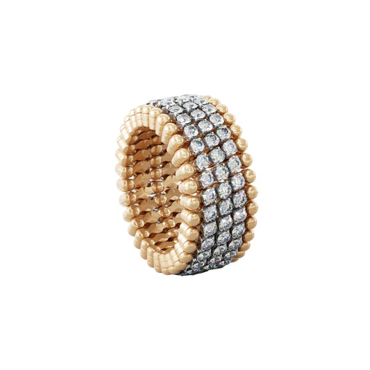 Serafino Multi-Size Ring und Armreif, Bicolor-Gold • Diamant von Serafino Consoli (S.RB 5M2 RWG WD)