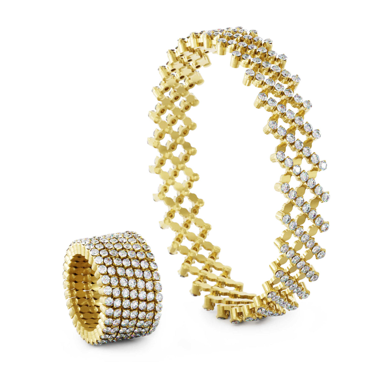 Serafino Consoli Serafino Multi-Size Ring und Armreif - S.RB 7F2 YG WD (WD) aus Gelbgold mit Diamant