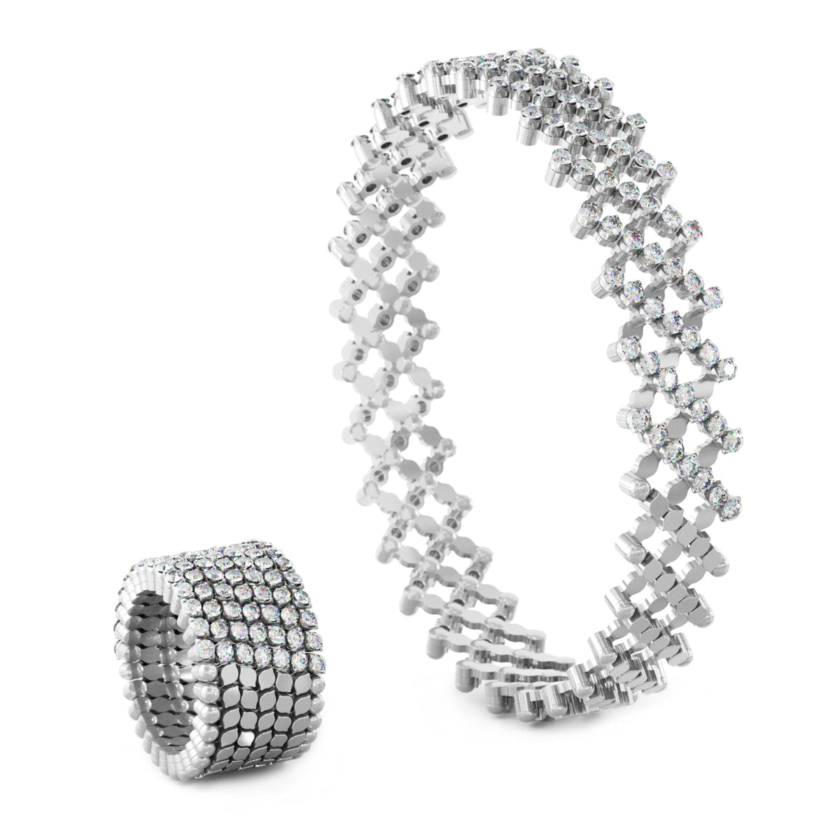 Serafino Consoli Serafino Multi-Size Ring und Armreif - S.RB 7H2 WG WD (WD) aus Weißgold mit Diamant