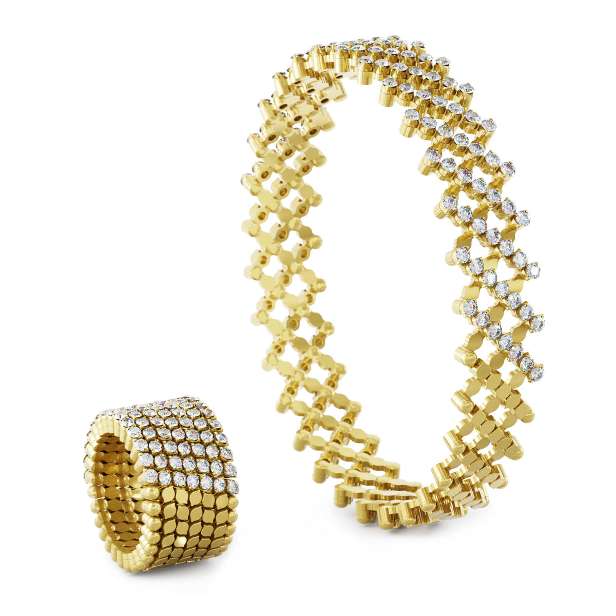 Serafino Consoli Serafino Multi-Size Ring und Armreif - S.RB 7H2 YG WD (WD) aus Gelbgold mit Diamant
