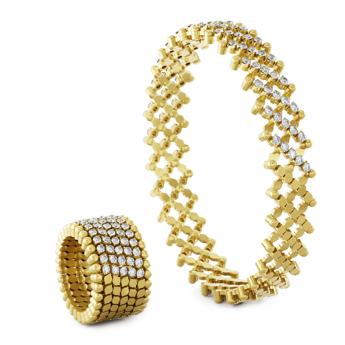 Serafino Consoli Serafino Multi-Size Ring und Armreif - S.RB 7HM2 YG WD (WD) aus Gelbgold mit Diamant