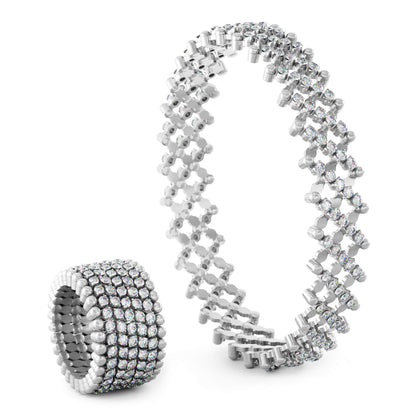 Serafino Multi-Size Ring und Armreif, Weißgold • Diamant von Serafino Consoli (S.RB 7M2 WG WD)