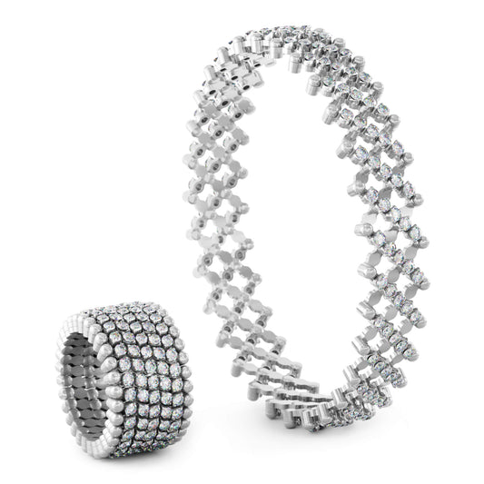 Serafino Multi-Size Ring und Armreif, Weißgold • Diamant von Serafino Consoli (S.RB 7M2 WG WD)