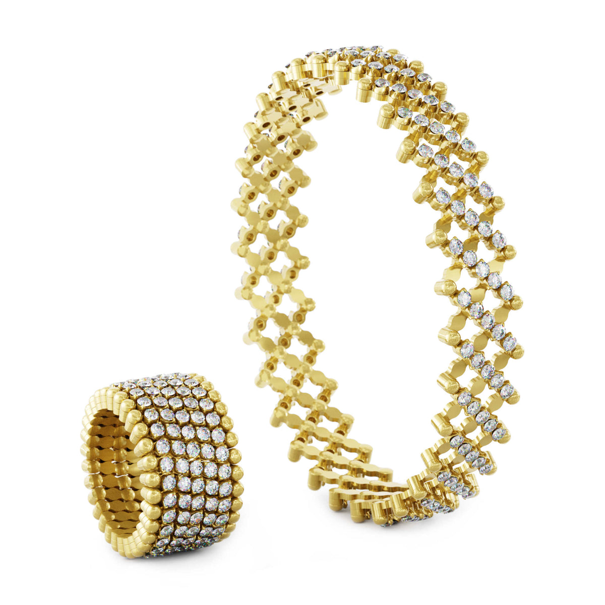Serafino Consoli Serafino Multi-Size Ring und Armreif - S.RB 7M2 YG WD (WD) aus Gelbgold mit Diamant