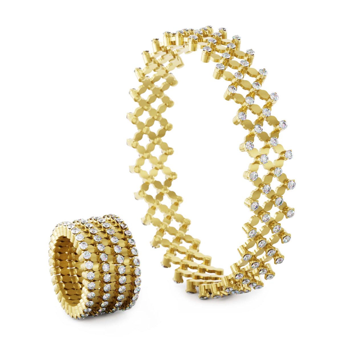 Serafino Consoli Serafino Multi-Size Ring und Armreif - S.RB A-7F2 YG WD (WD) aus Gelbgold mit Diamant