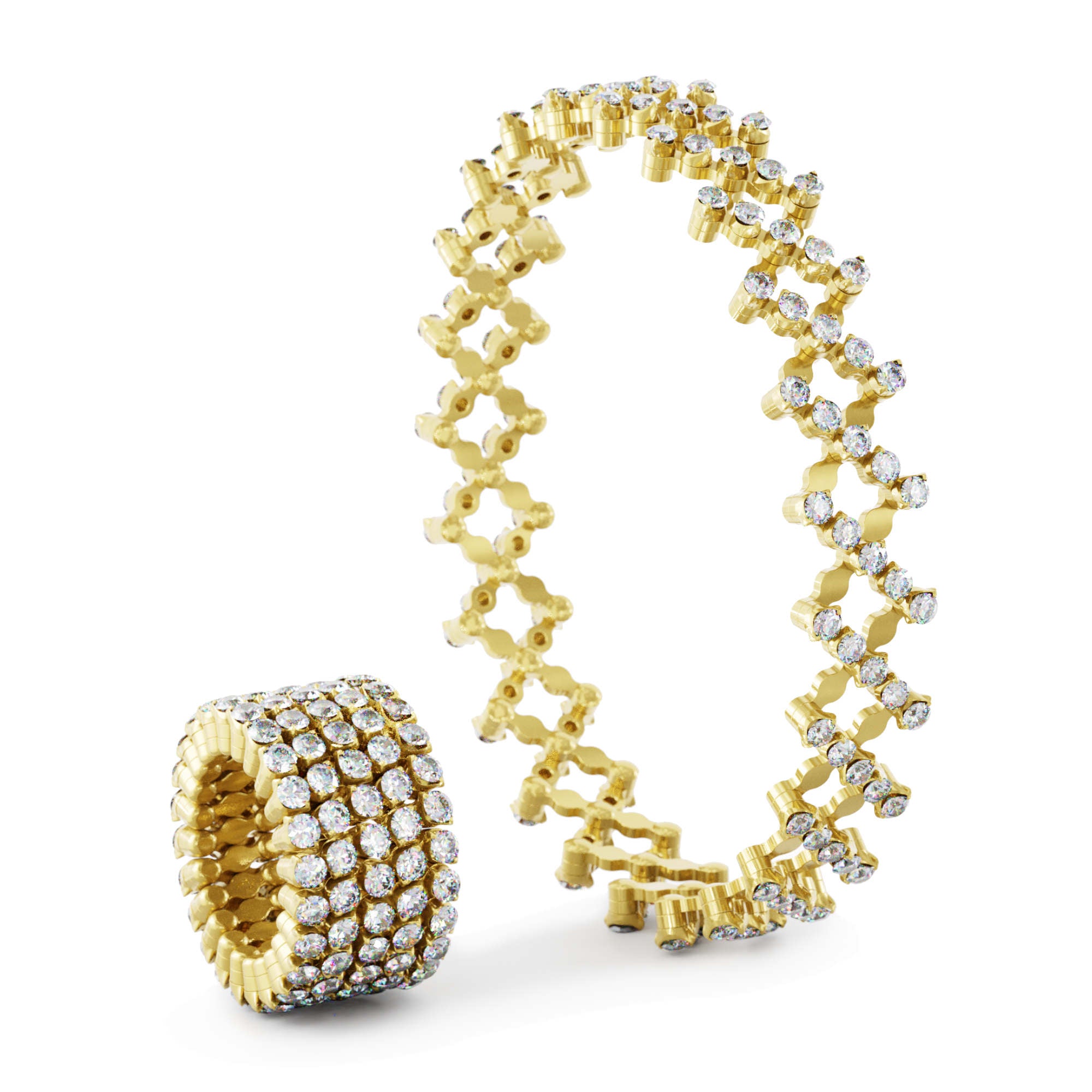 Serafino Consoli Serafino Ring Bracelet - S.RB 5F4 YG WD (WD) aus Gelbgold mit Diamant