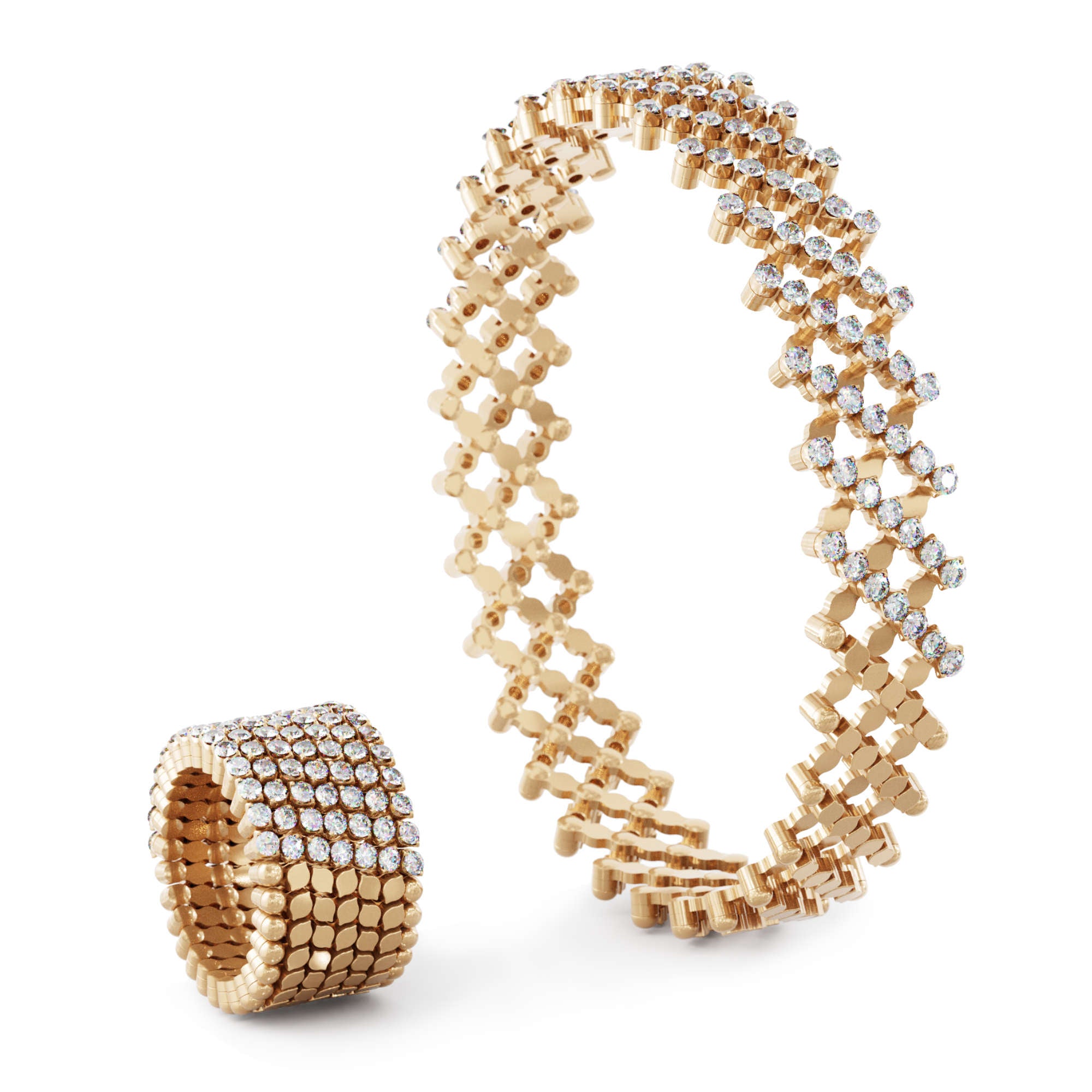 Serafino Consoli Serafino Ring Bracelet - S.RB 7H2 RG WD (WD) aus Roségold mit Diamant