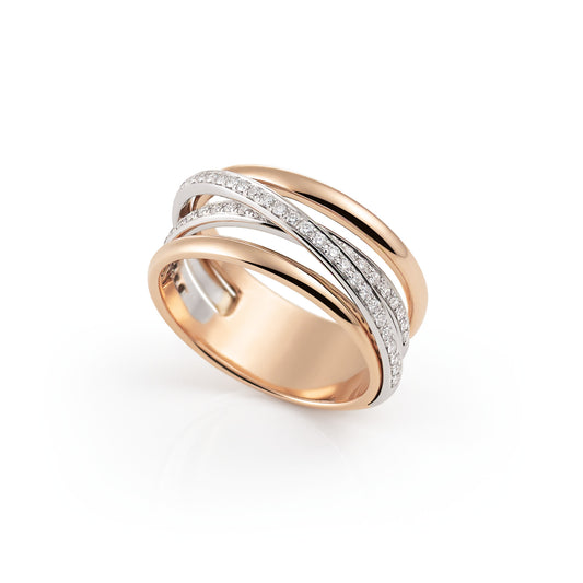 Serenata Ring, Bicolor-Gold • Diamant von Al Coro (R7652WR)