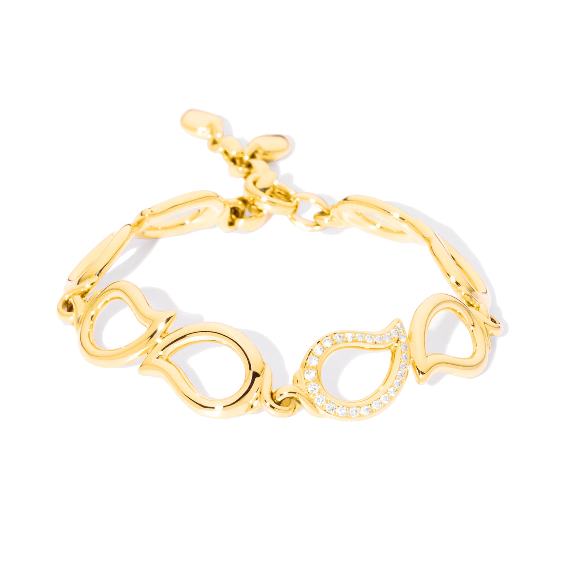 SIGNATURE Armband large, Gelbgold • Diamant von Tamara Comolli (B-Sig-l-1pl-yg)