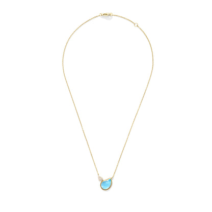 SIGNATURE Halskette 2 Drops, Gelbgold • Diamant • Topas von Tamara Comolli (N-Sig-2Dr-ToSw-p-yg)