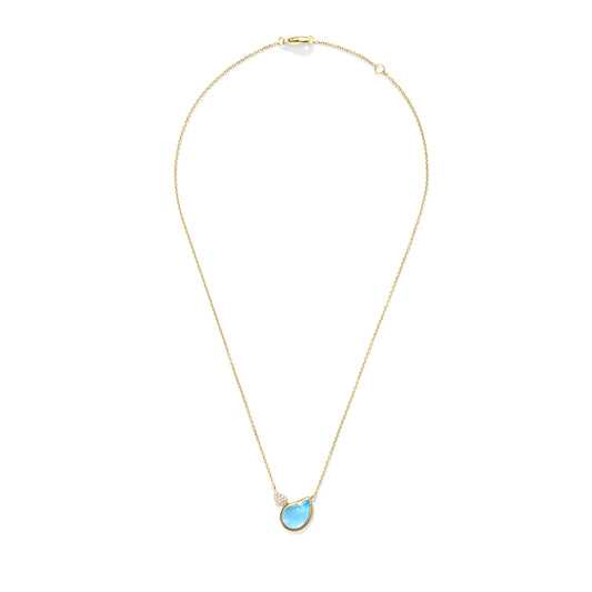 SIGNATURE Halskette 2 Drops, Gelbgold • Diamant • Topas von Tamara Comolli (N-Sig-2Dr-ToSw-p-yg)