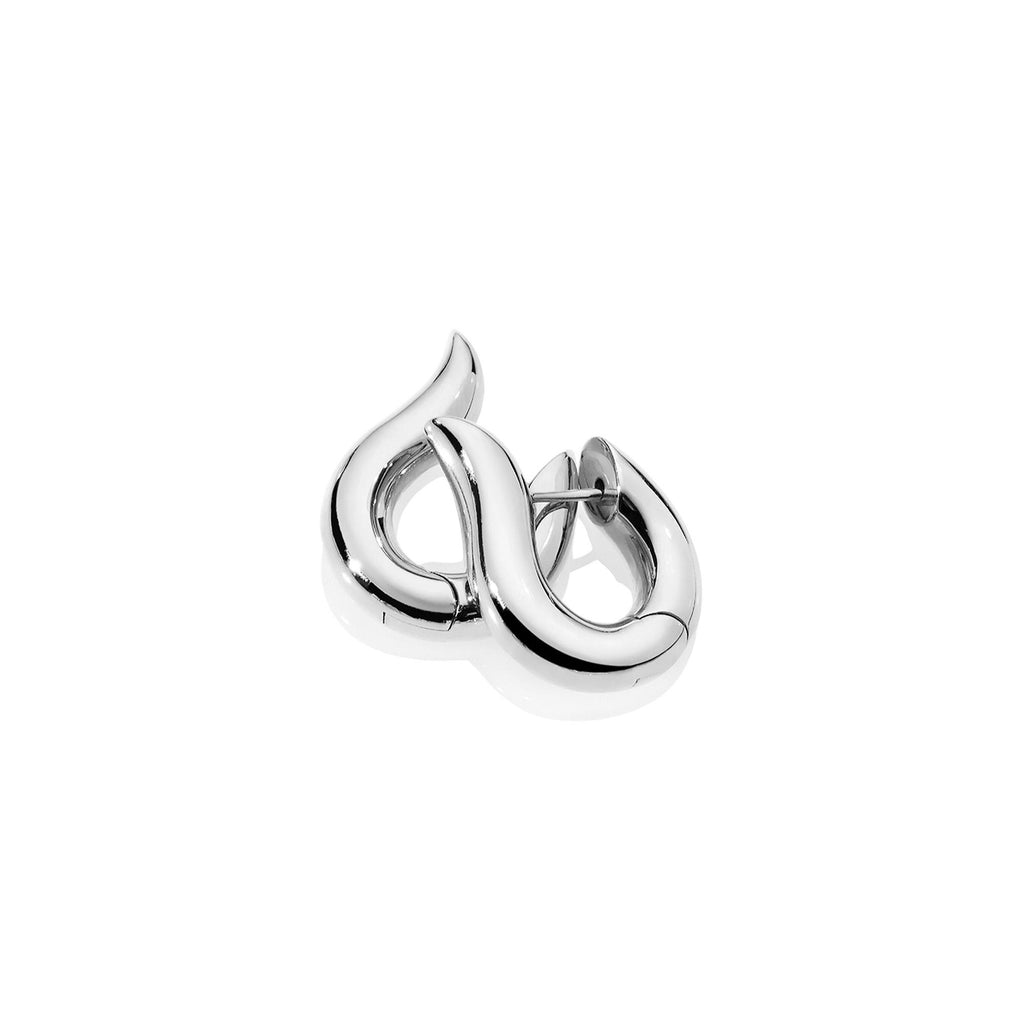SIGNATURE Hoop Ohrringe large 18 K Weißgold, Weißgold von Tamara Comolli (E-Ho-l-wg)
