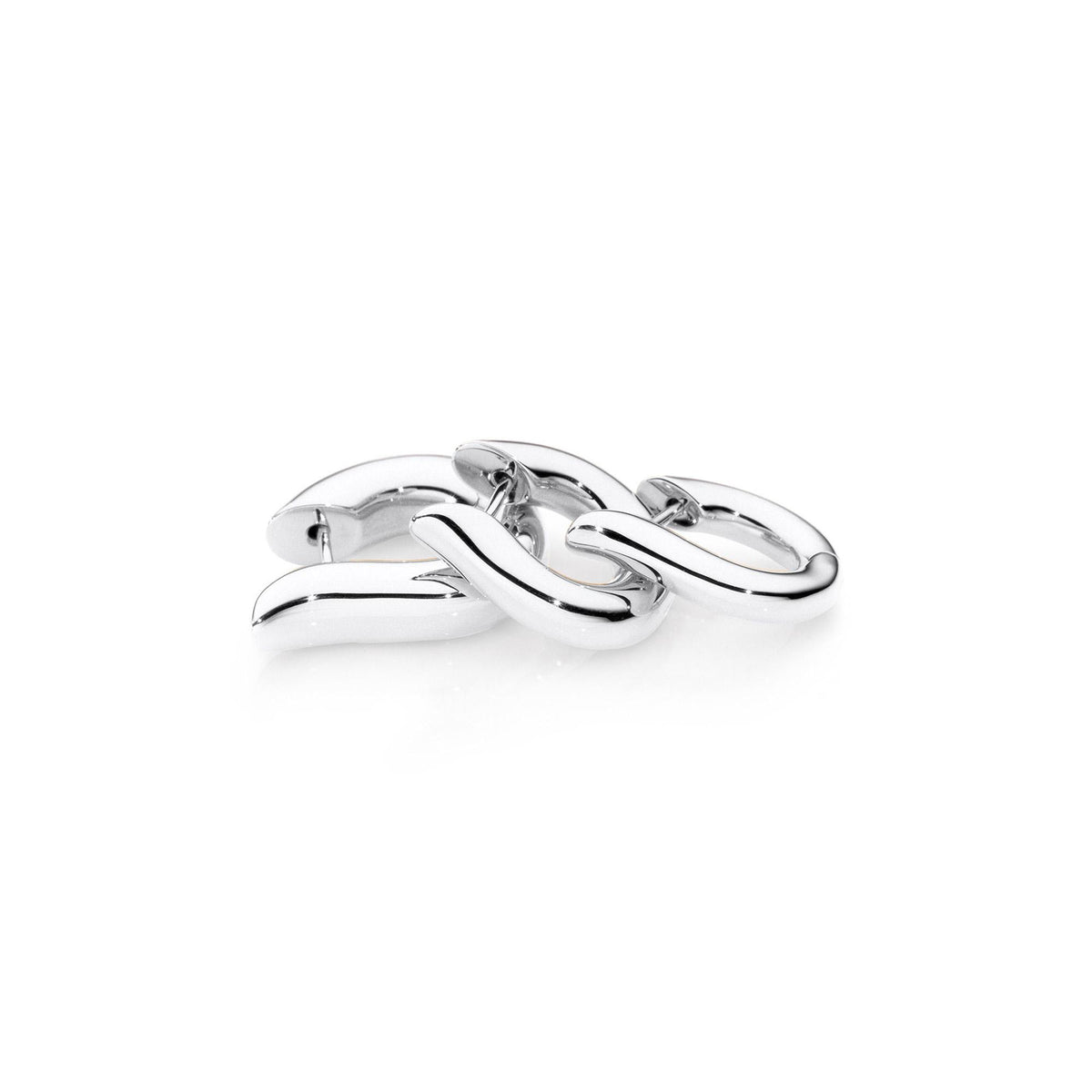 SIGNATURE Hoop Ohrringe large 18 K Weißgold, Weißgold von Tamara Comolli (E-Ho-l-wg)