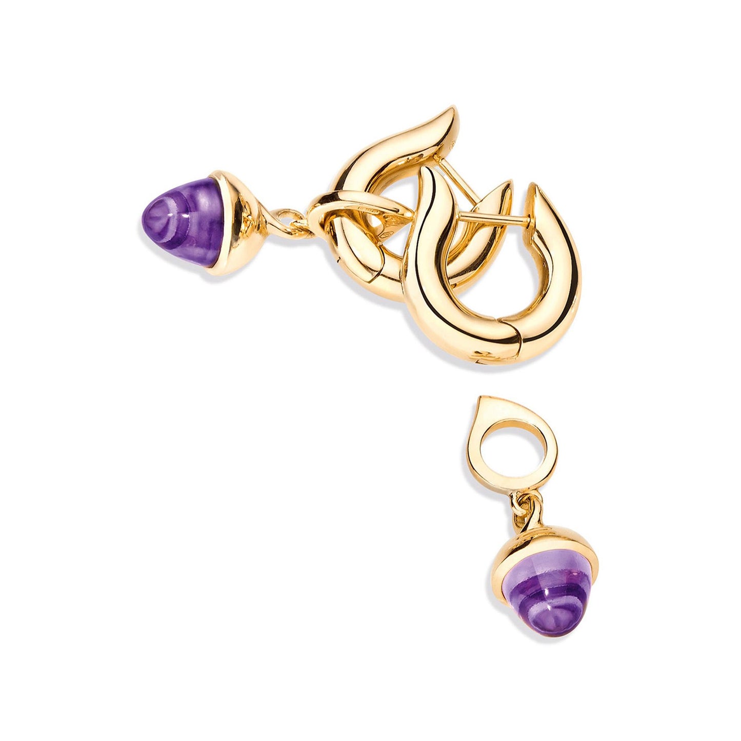 SIGNATURE Hoop Ohrringe small 18K Gelbgold, Gelbgold von Tamara Comolli (E-Ho-s-yg)