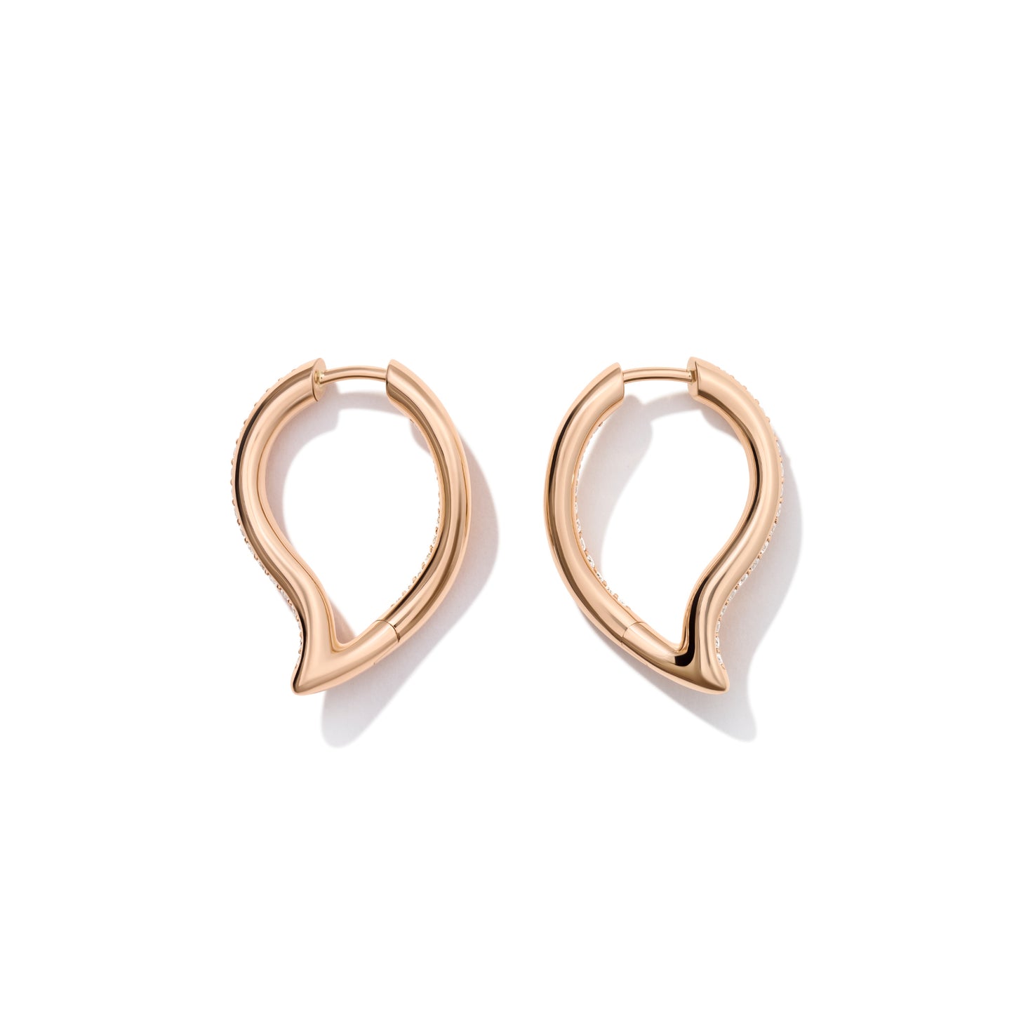 SIGNATURE Ohrringe Hoop Drop, Roségold • Diamant von Tamara Comolli (E-Sig-Ho-TDr-p-rg)