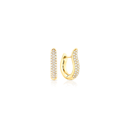 SIGNATURE Ohrringe Hoop smal, Gelbgold • Diamant von Tamara Comolli (E-Ho-s-p-yg)